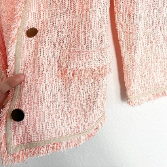 MING WANG PLUMERIA MAGNOLIA TWIG BLAZER JACKET SIZE XS PINK BEIGE BRAND NEW - Picture 3 of 7